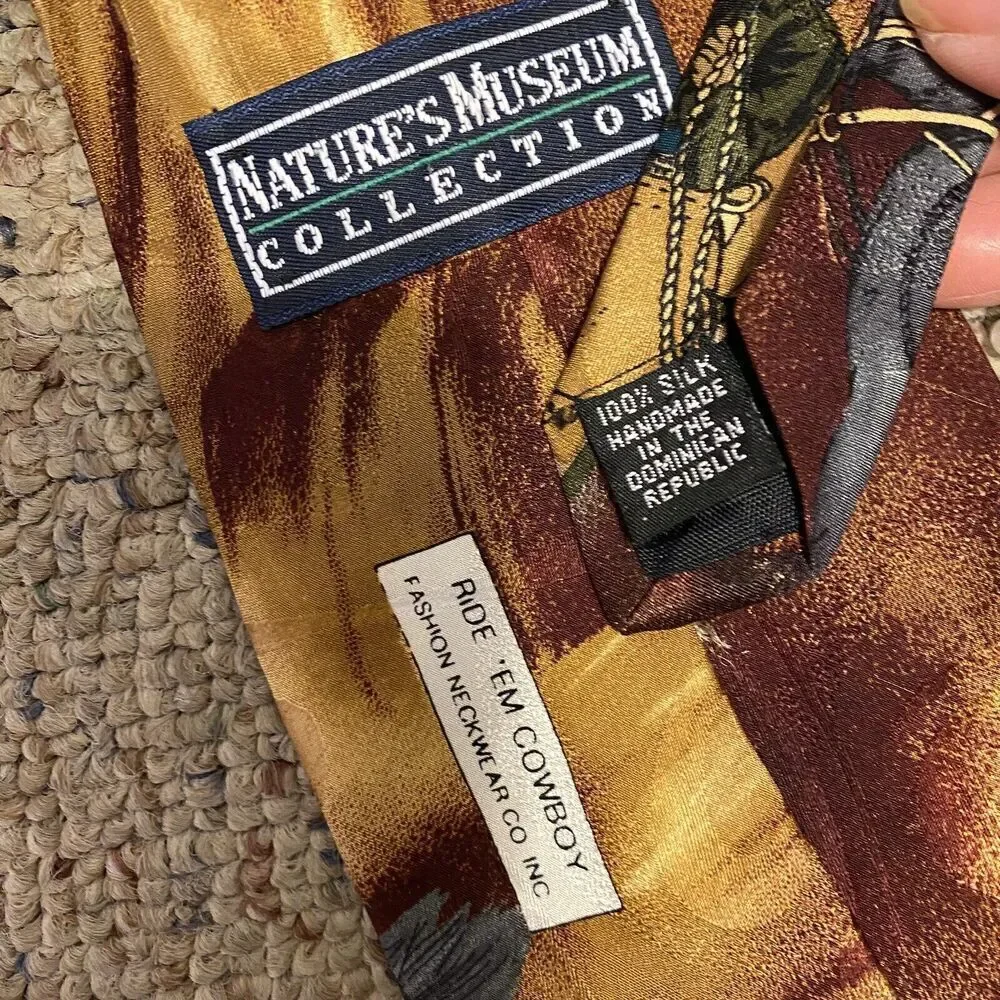 Vintage Nature’s MUSEUM COLLECTION Silk Tie Ride Em Cowboy Fashion Neck Tie